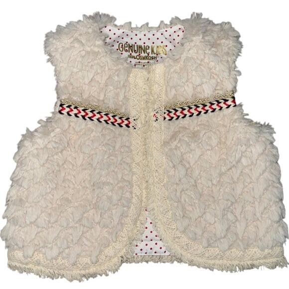 Genuine Kids From Oshkosh Girls 2-3T Vest Fall Preppy Chic Party Faux Fur School - Picture 3 of 5